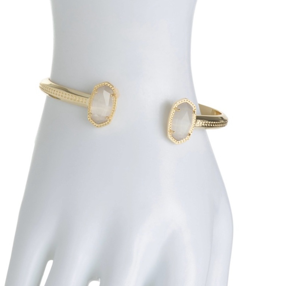 Kendra Scott Goldtone Elton Slate Cats Eye Bracelet - Picture 2 of 10